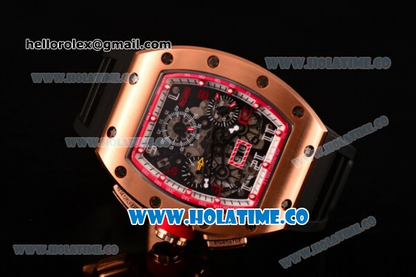 Richard Mille RM005 FM Asia Automatic Rose Gold Case with Skeleton Dial and Red Inner Bezel - Click Image to Close